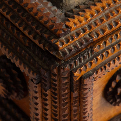 Unique Tramp Art Sewing Box, Netherlands. Late 19th century.