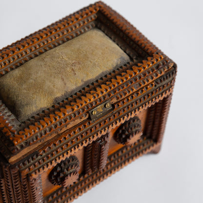 Unique Tramp Art Sewing Box, Netherlands. Late 19th century.
