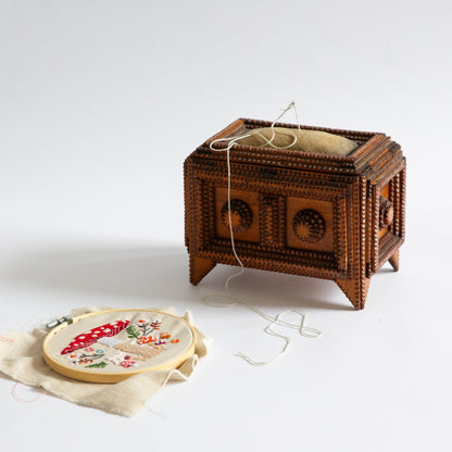 Unique Tramp Art Sewing Box, Netherlands. Late 19th century.