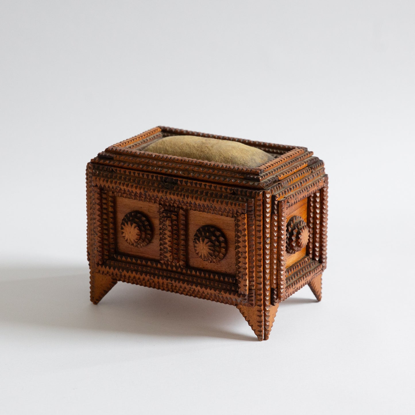 Unique Tramp Art Sewing Box, Netherlands. Late 19th century.
