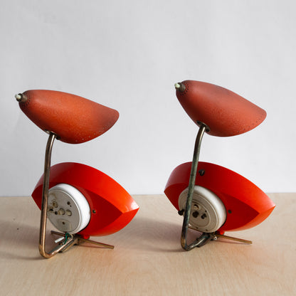 Very Rare Pair of 'Eye' Clock Table Lamps, Metamec, England. 1970s.