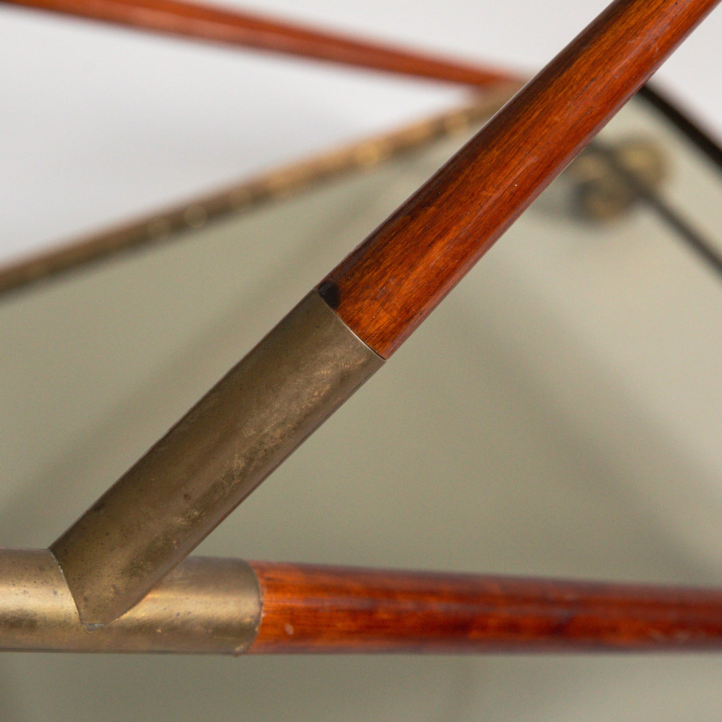 Brass and Mahogany Bar Cart, Cesare Lacca, Italy. 1960s.