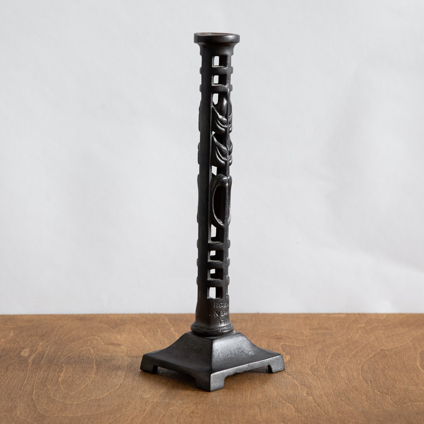 Rare Cast Iron Candlestick, Charles Rennie Mackintosh, Scotland. Circa 1910.