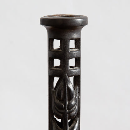 Rare Cast Iron Candlestick, Charles Rennie Mackintosh, Scotland. Circa 1910.
