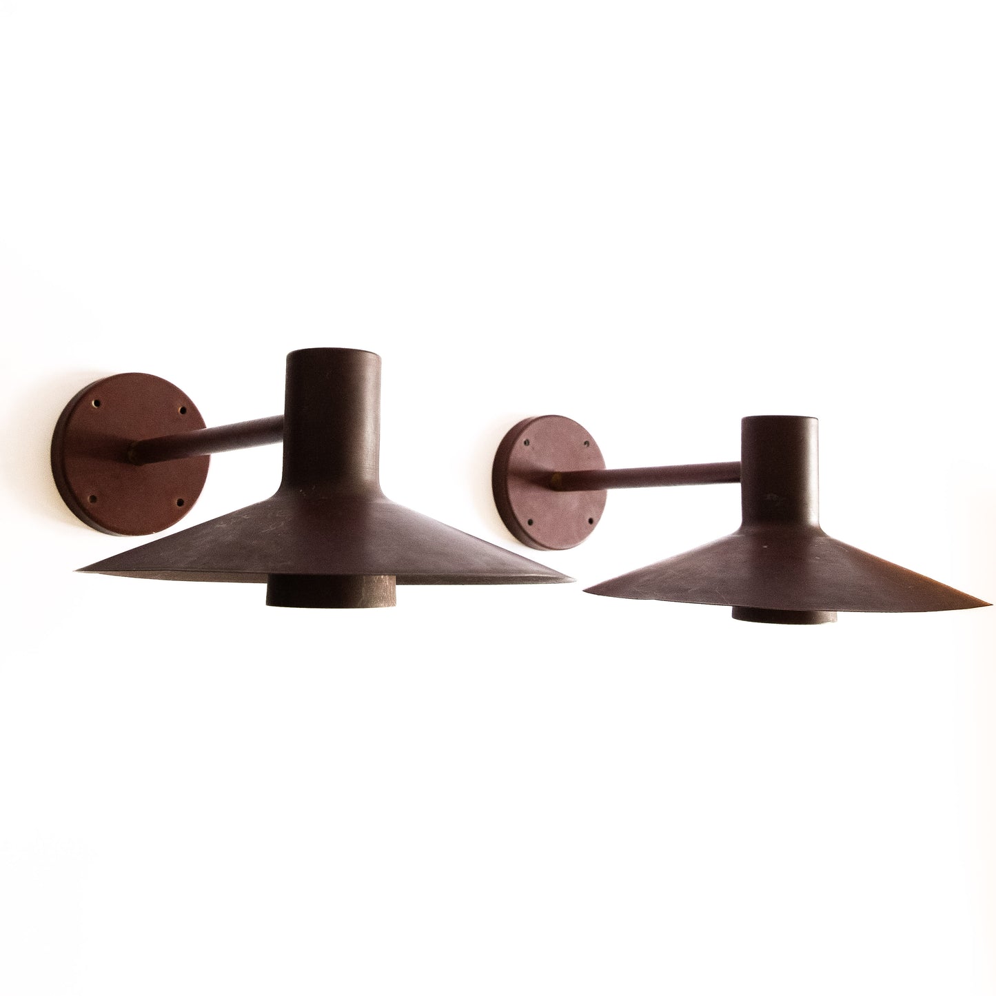 Pair of Large Copper 'Minneapolis' Wall Lamps, Friis & Moltke, Denmark. 1980s.