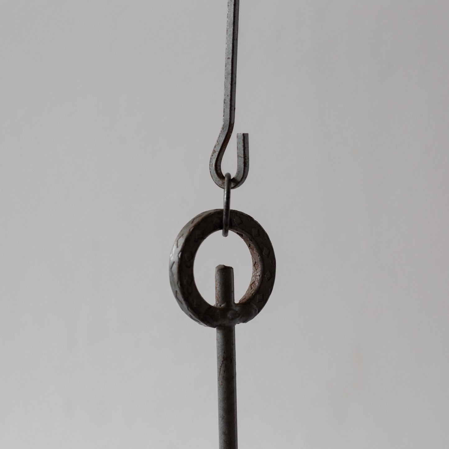 Iron and Glass Chandelier in the manner of Bertil Vallien, Sweden. 1960’s.