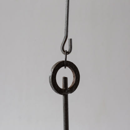 Iron and Glass Chandelier in the manner of Bertil Vallien, Sweden. 1960’s.