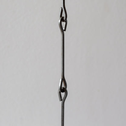 Iron and Glass Chandelier in the manner of Bertil Vallien, Sweden. 1960’s.
